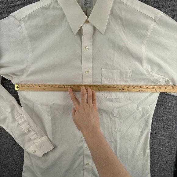 Brooks Brothers Non-Iron Regent White Cotton 16.5 36/37 Long Sleeve Button Up - Picture 5 of 16